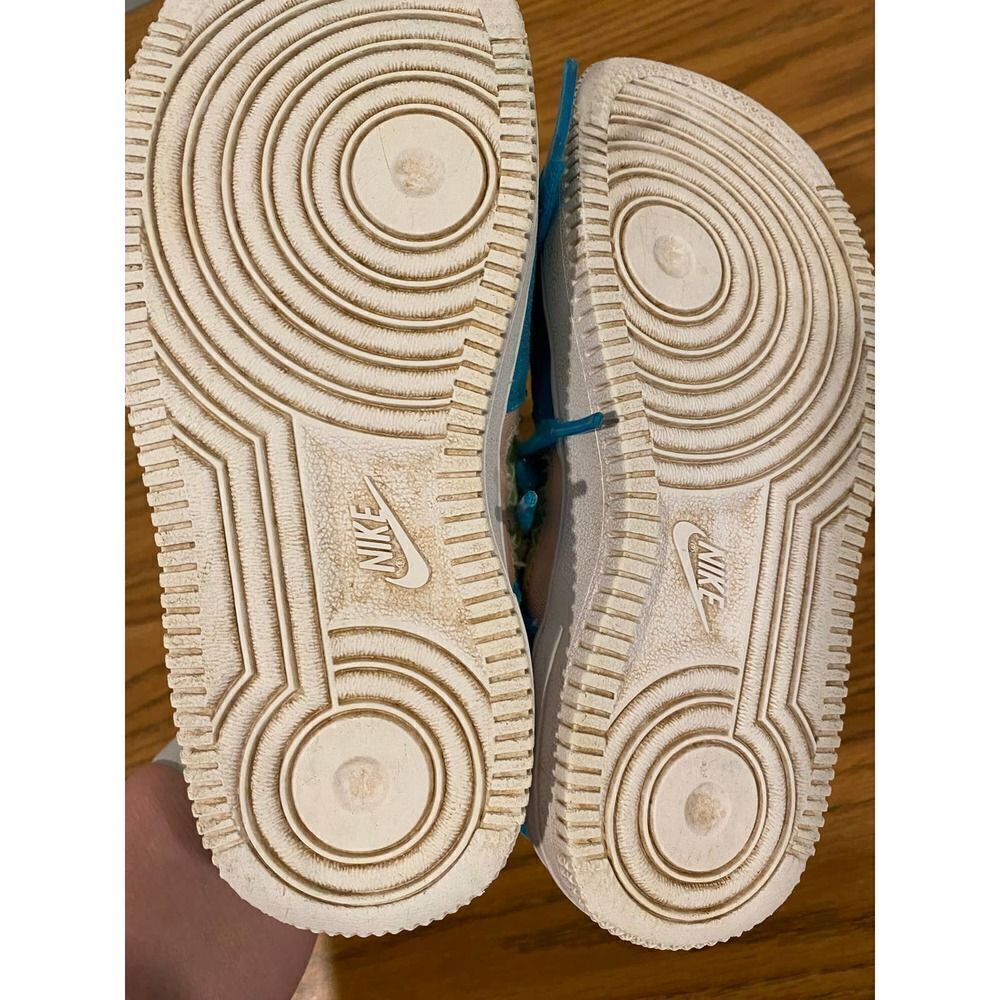 Nike Air Force 1 '07 Shoes Oracle Aqua Ghost Suede - Kids Size 13 - Picture 9 of 12